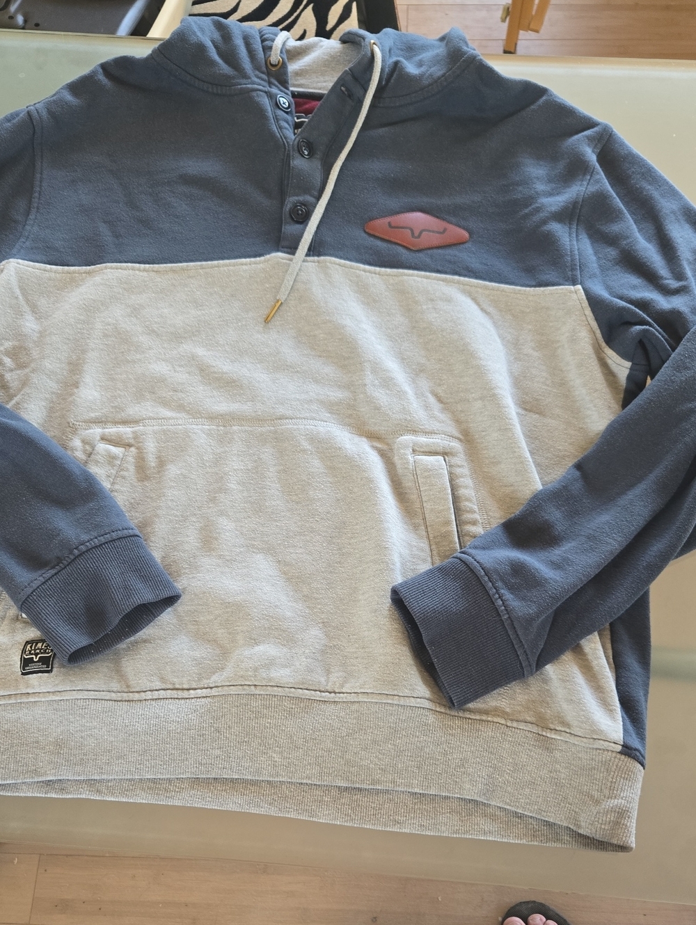 Kimes Ranch Navy Hoodie with Maroon Lining